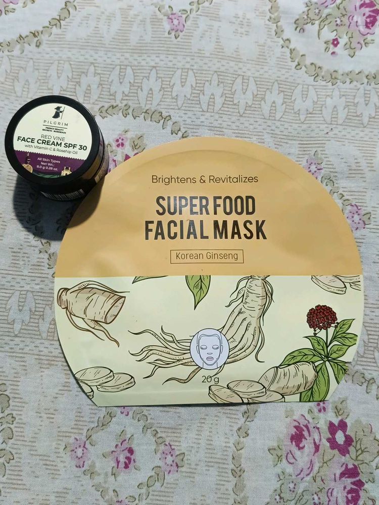 Pilgrim Skincare Duo: Face Cream &amp; Sheet Mask