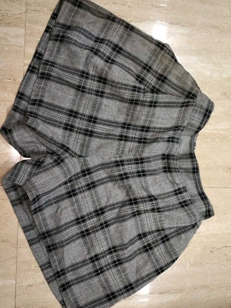 Gray Plaid Shorts