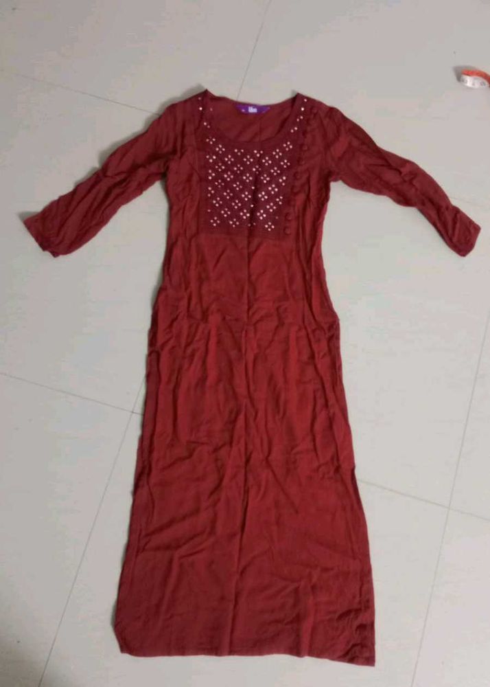 Maroon Ethnic Kurta