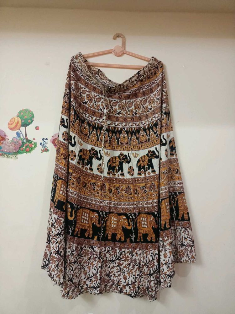 Elephant Print Boho Skirt