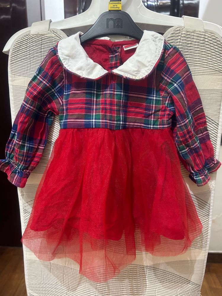 Red Check Baby Frock