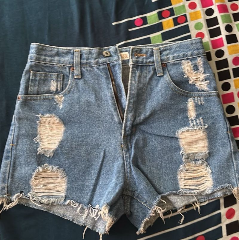Ripped Denim Shorts