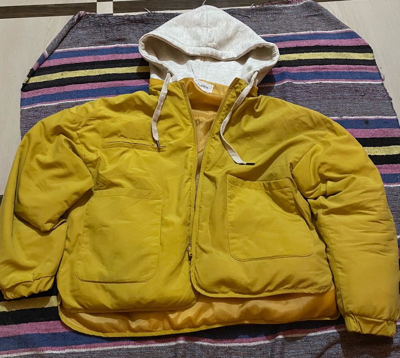 Hooded oversized puffer jacket