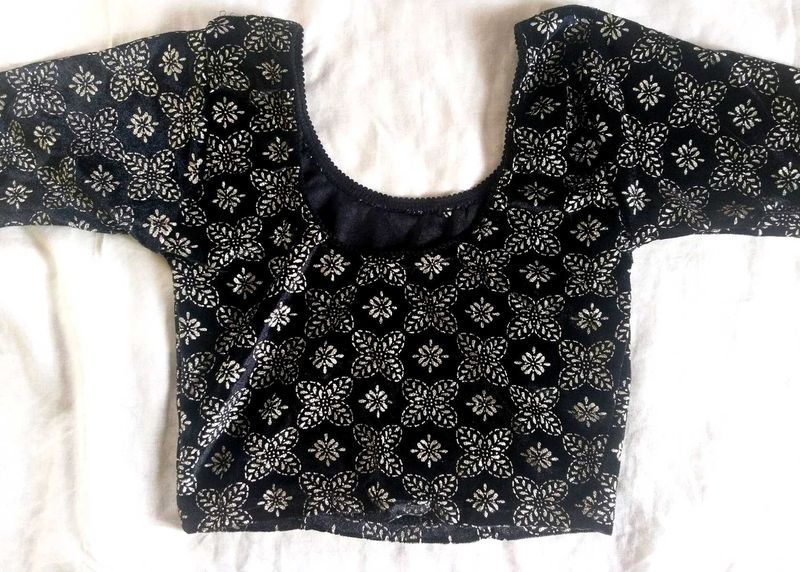 Embroidered Black Ready Made Blouse