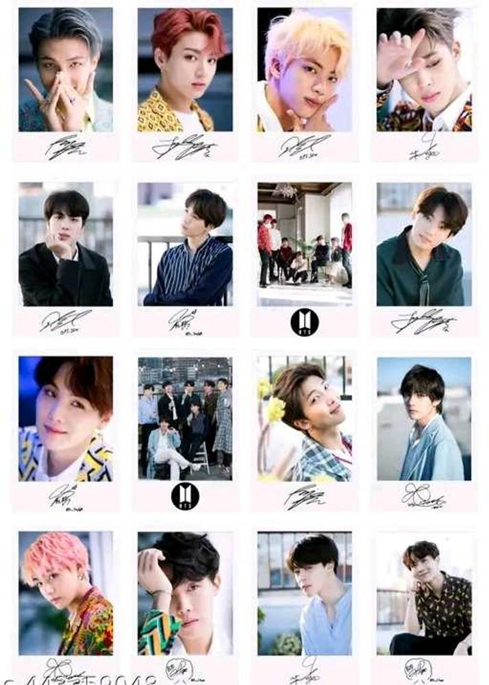 BTS photocards with Signature (Pack Of 16)