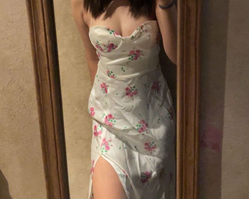 Zara Floral Dress w a Slit