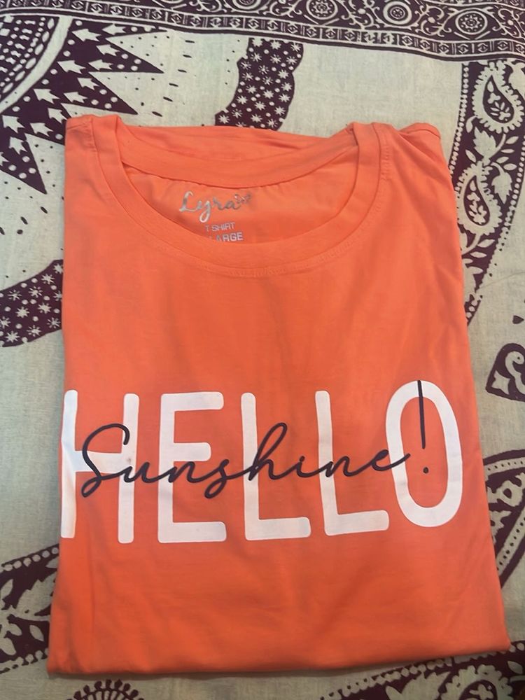 Coral Colour Casual Lyra Tshirt
