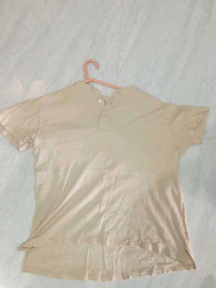 Casual Beige Polo Shirt