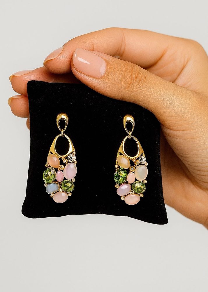 Colorful Gemstone Drop Earrings