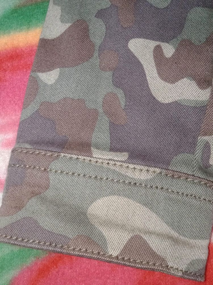 Army Print Crop Jacket