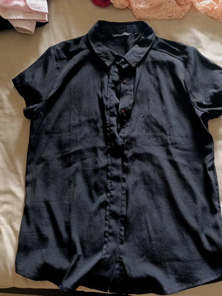 Elegant Black Button-Down Top