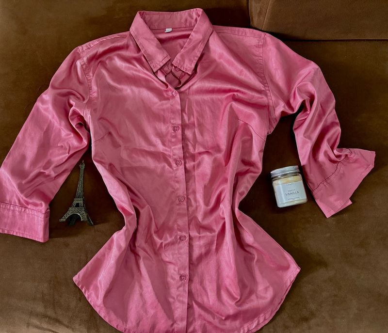 Pink Satin shirt