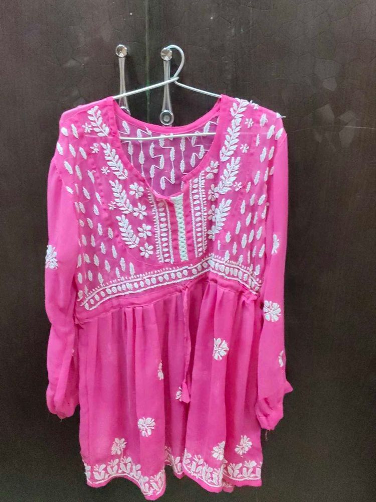 Pink Embroidered Top