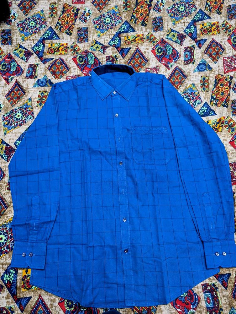 Blue Checkered Long Sleeve Shirt