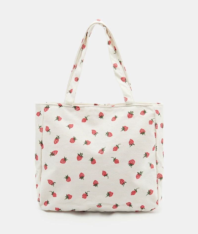 Strawberry Print Tote Bag