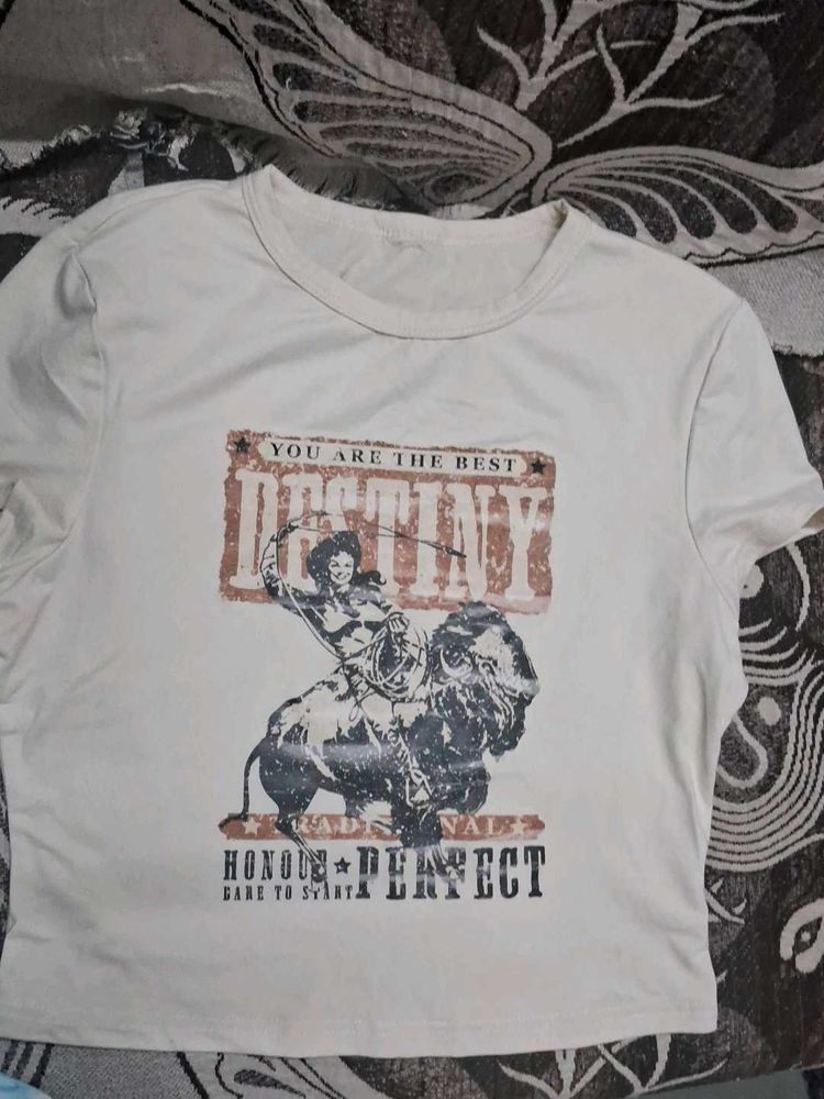 Graphic Print Crop Top