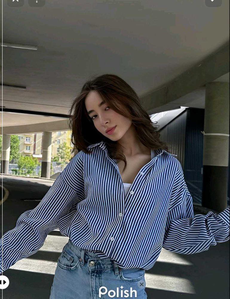New With Tag Zara Striped Oversized Shirt