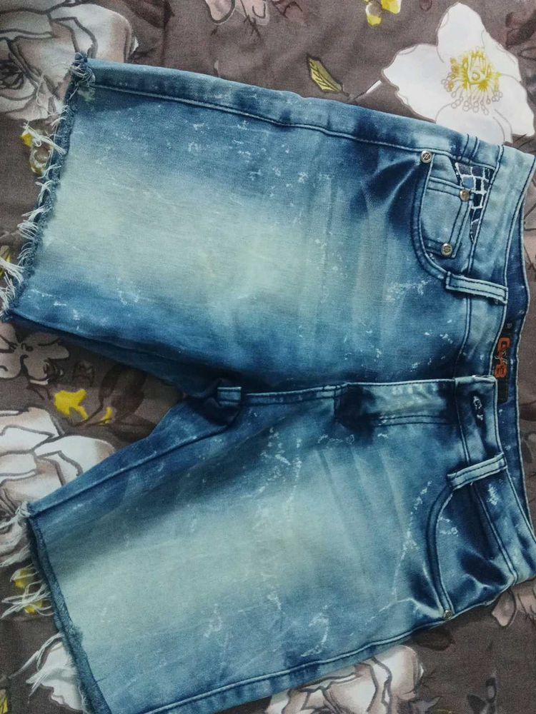 Distressed Denim Shorts