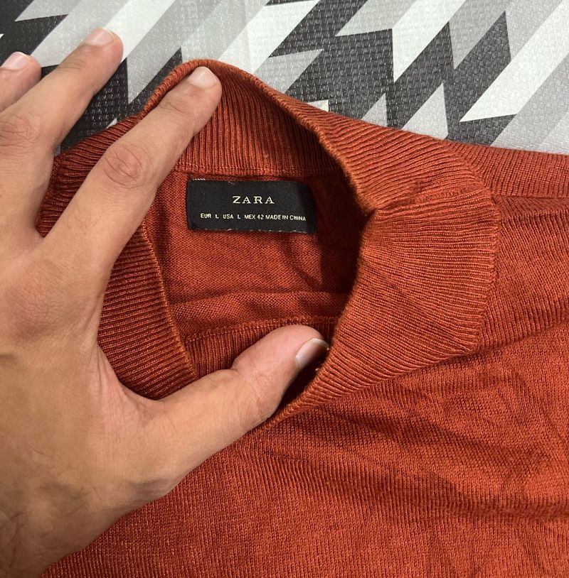 Zara Rust Knit Top - Size L