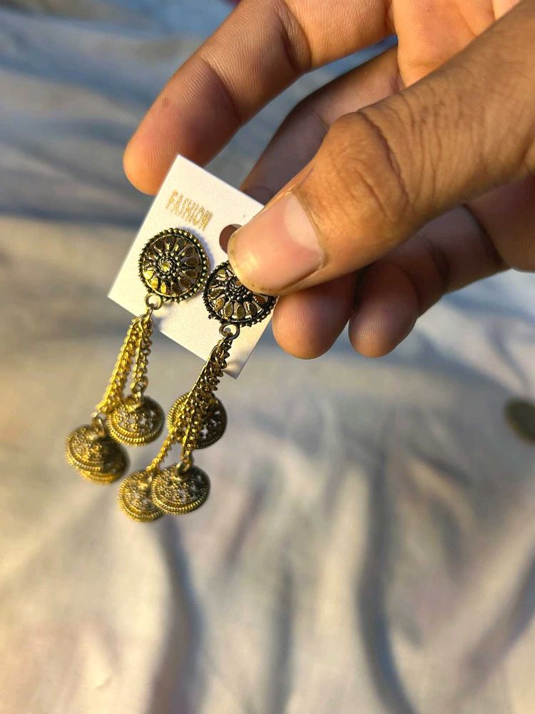 Gold Tone Dangle Earrings