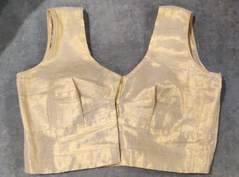 Boutique Stiched Golder Saree Blouse