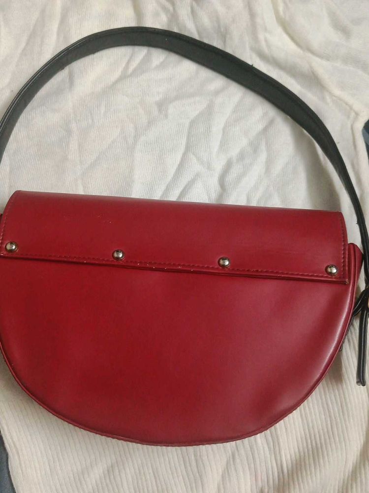 Red Half-Moon Bag