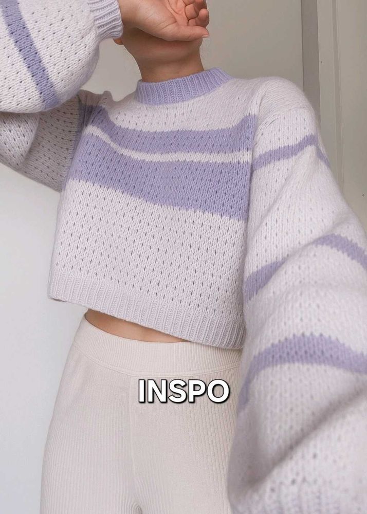 Pinteresty Cropped Puff Sleeves Pullover
