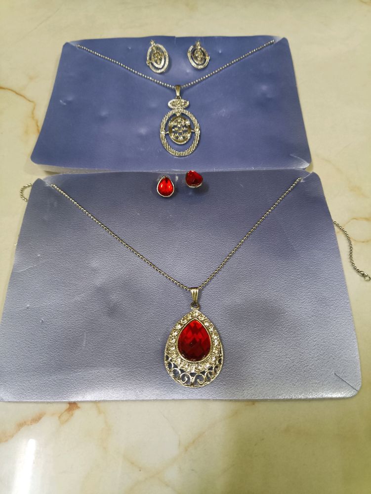 Pack Of 2 Pendant Set With Earrings