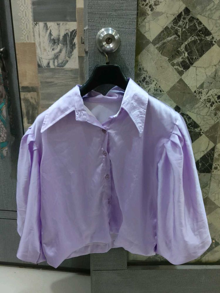 Lavender Crop shirt - Stylish &amp; Chic