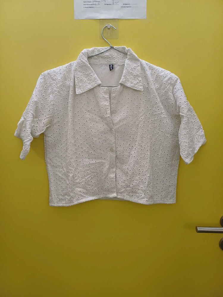 Mango White Hakoba Top