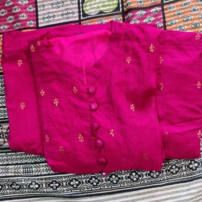 Magenta Button-Down Kurti