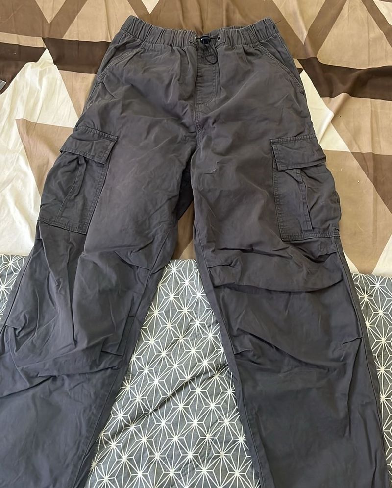 Six Pocket Baggy Charcoal Cargo Pants