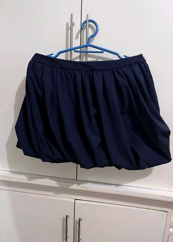 Zara Navy Blue Mini  Ballon Skirt