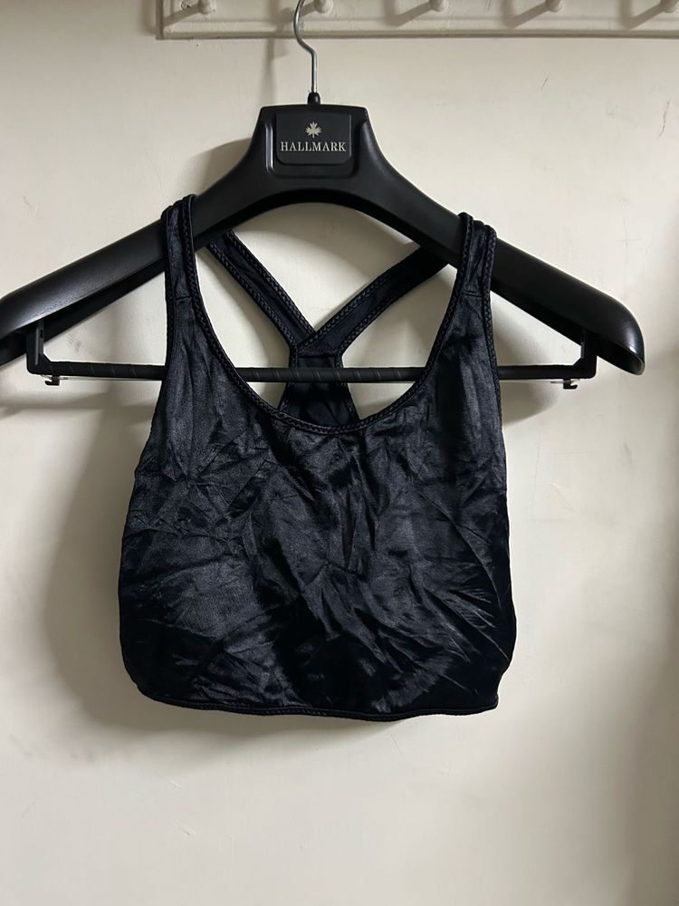 Black Criss-Cross Back Tank Top