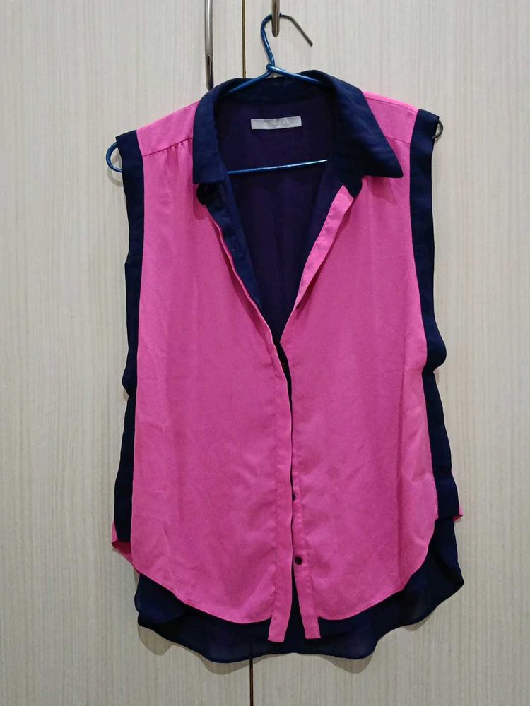 Pink and blue combination shirt