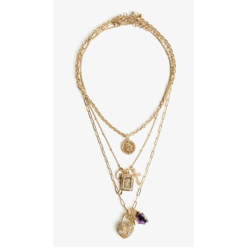 Bershka 3 Pack Pendant Charm Necklaces