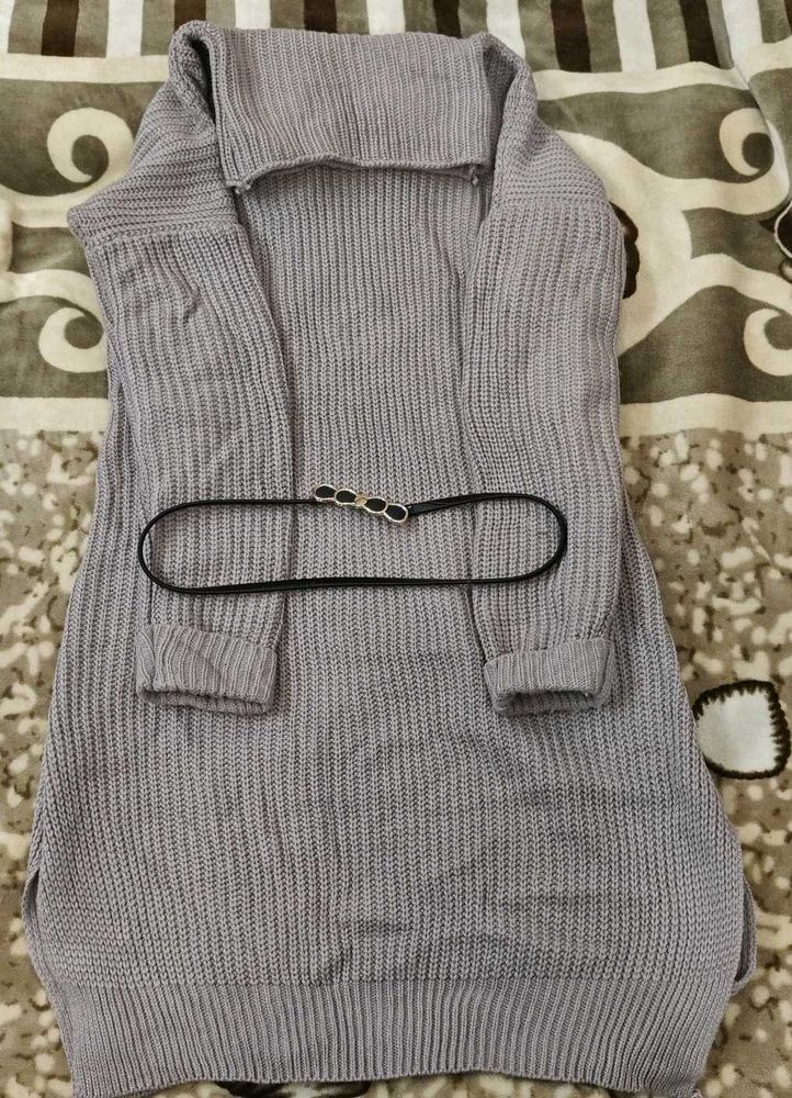 Winter Dress For Women With Waist Belt