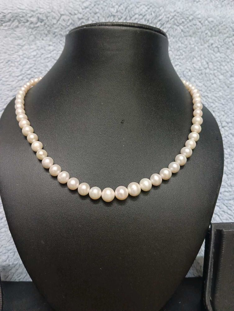 Original Pearl Moti Round Shape On Pure Silver