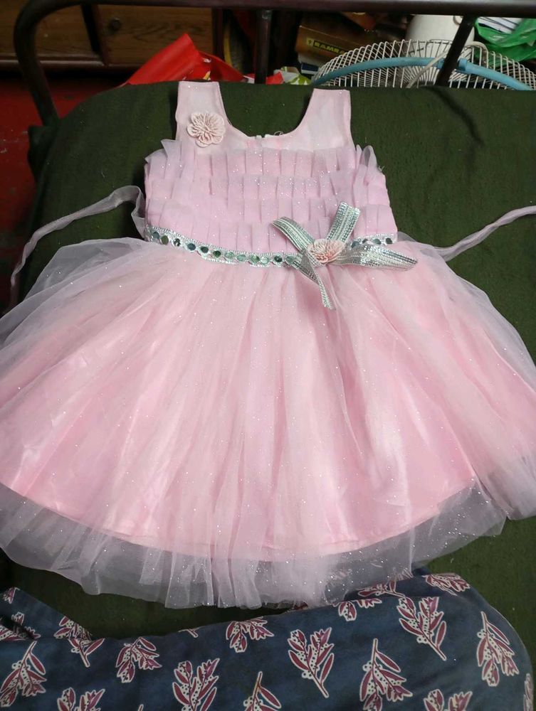 Pink Tulle Flower Girl Dress