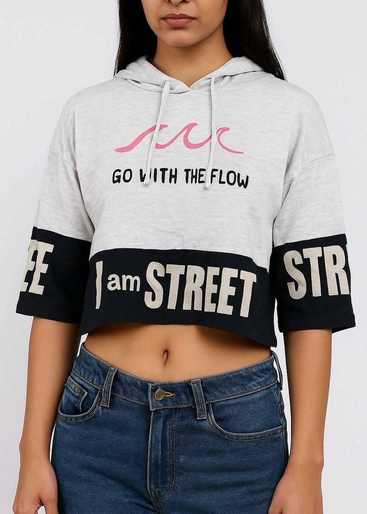 aesthetic y2k grey crop hoodie / jacket 🎀✨