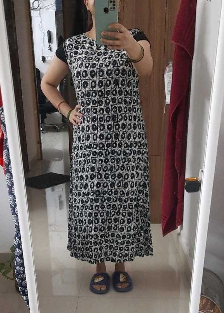 Long Summer Dress Printed Cotton Top College Wear
