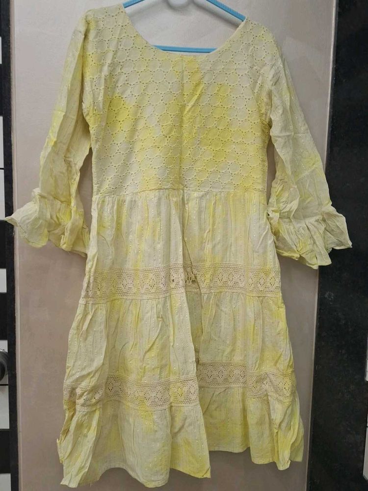 A line frock knee length