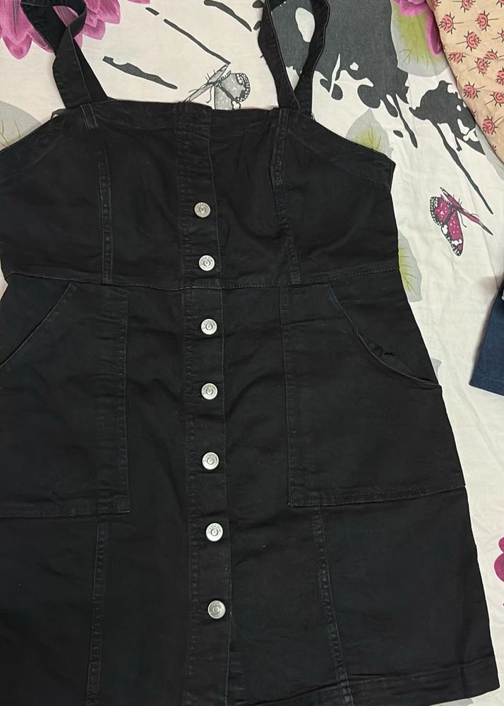 Button Down Pinafore Shaped Dress
