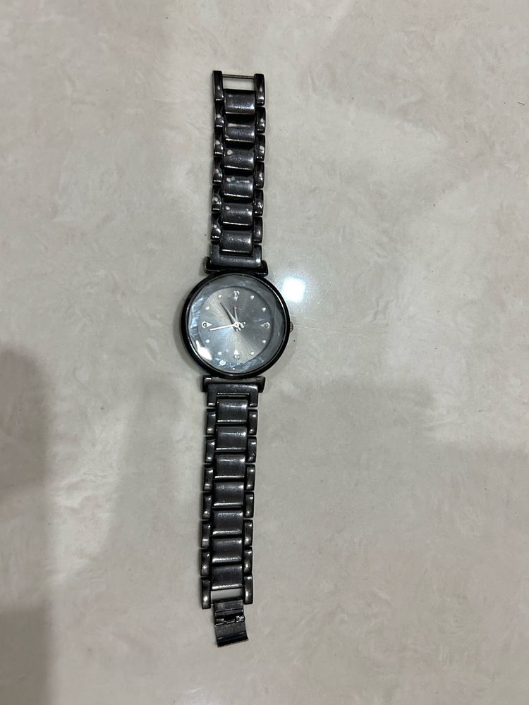 Ladies Black Metal Watch