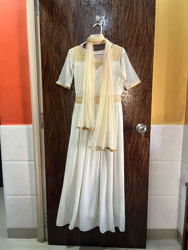 34 bust off white maxi dress for women