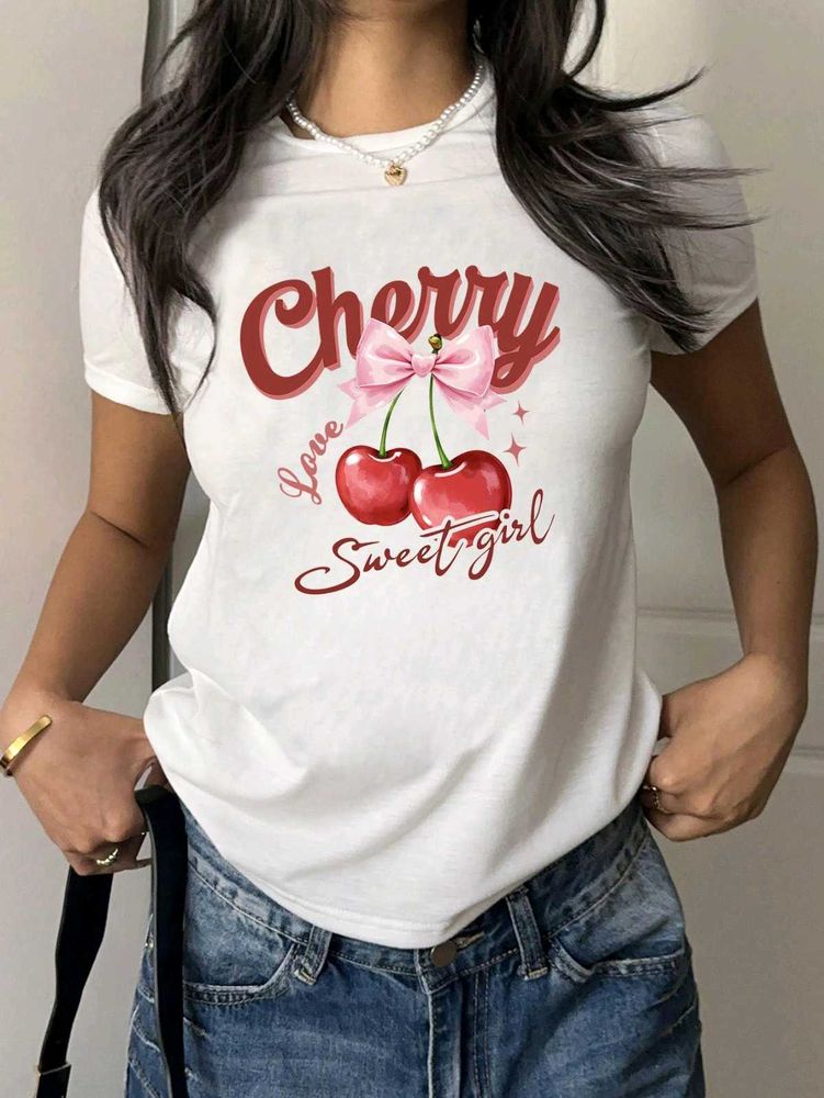 Cute Cherry Graphic Tee (CB)