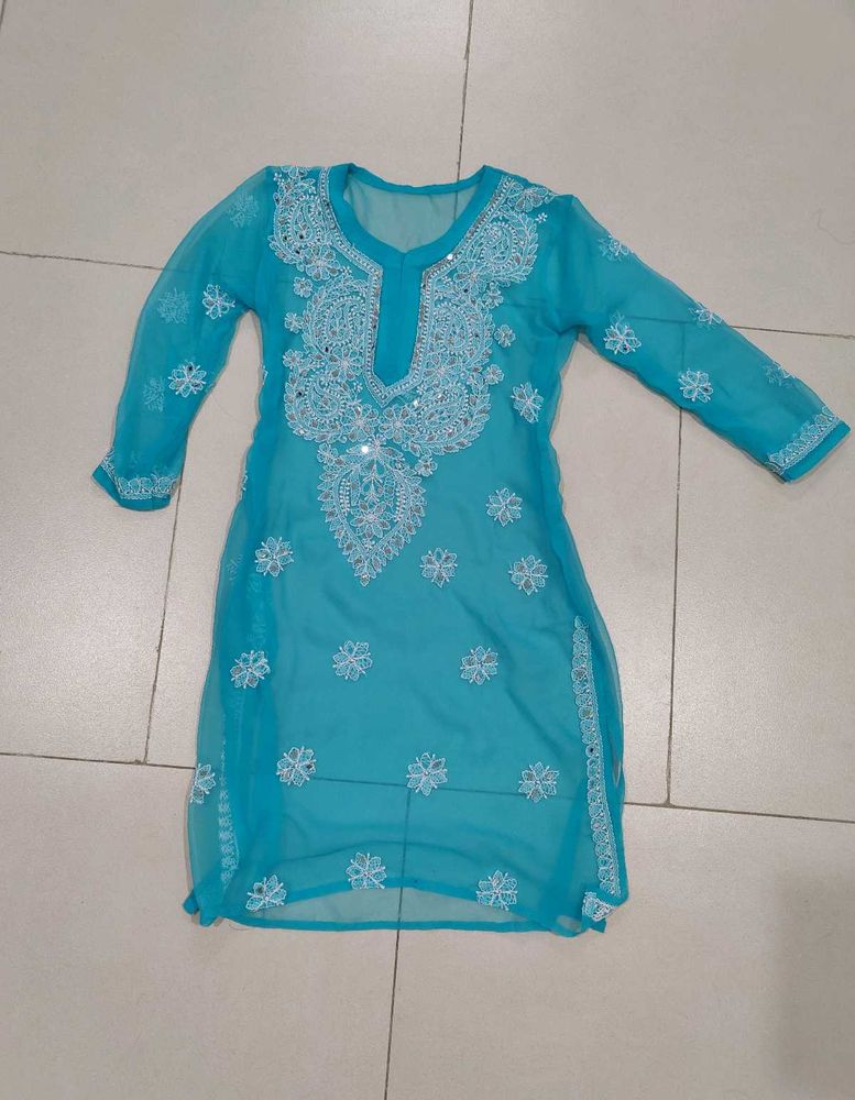 Cyan Chicken Kari Kurti