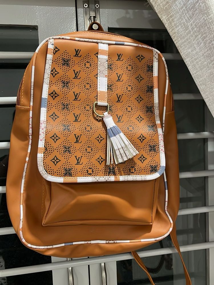 LV Inspired Brown Backpack