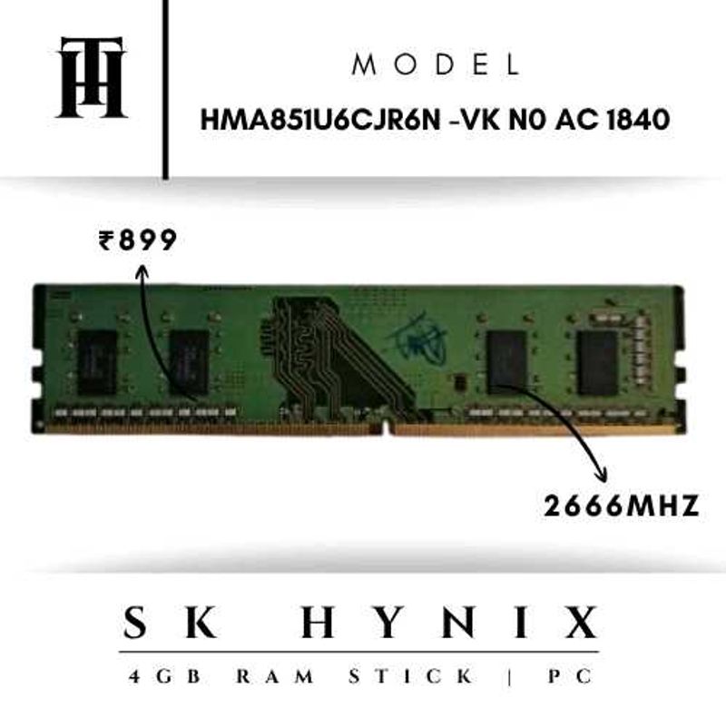 SK Hynix 4GB DDR4 RAM module Only ₹899 Brand New