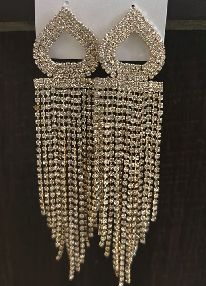 Glamorous Rhinestone Dangle Earrings